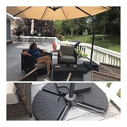 Amazon Com C Hopetree Base Stand For Outdoor Patio Market Umbrella 78 Lb Round Black Garden Outdoor