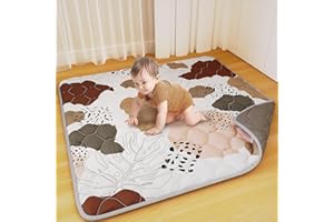 GENEW Baby Play Mat for Floor, 50'' x 50'' Playpen Mats Certified, Machine Washable, Anti-Slip, Thicker & Soft Cushioning Cutton Crawling Floor Mat for Kids, Toddlers, Infants