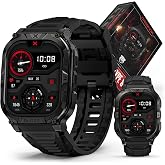CARBINOX Blaze Rugged Smart Watch for Men, Fitness Tracker, GPS, Square | MIL-STD-810H tested alloy steel, IP69K waterproof, Bluetooth calling, AMOLED Gorilla Glass, compatible with Android and iOS
