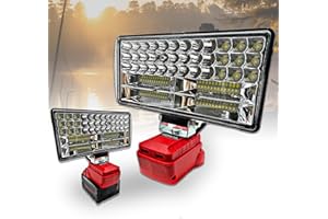 BYCZONE Cordless LED Work Light for Milwaukee 18v Battery，90W 5400ML LED Wide Beam Flood Light with Two USB Charging Port Light for Emergency,Workshop,Garage.(No Battery)