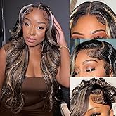 30 Inch 1B/27 13x6 Balayage Highlight Ombre Body Wave Lace Front Wigs Human Hair 200 Density Honey Blonde Colored Lace Frontal Glueless Wigs Human Hair Pre Plucked for Women with Baby Hair