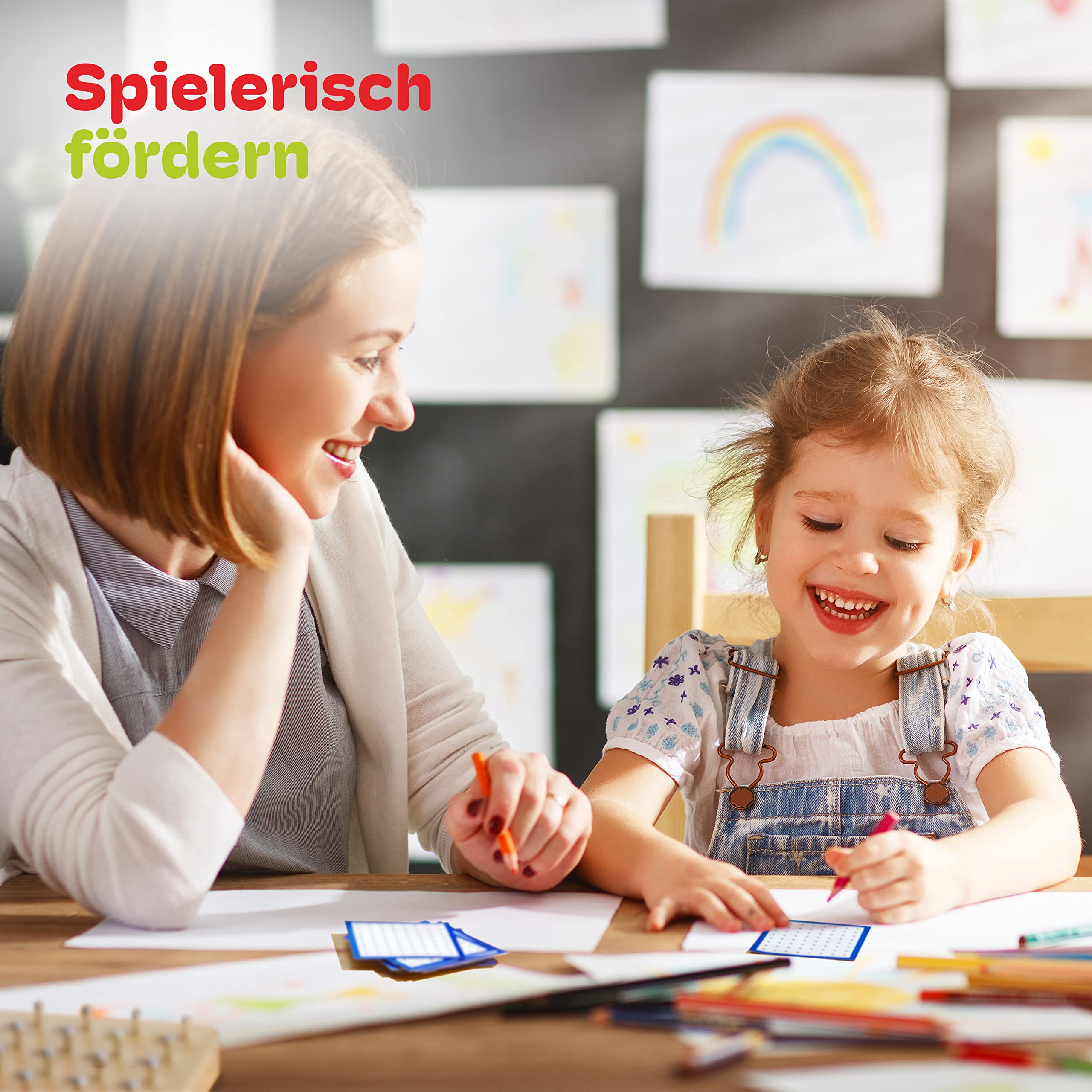 CUBIDI® Kreatives Montessori Geobrett für spannende Figuren - Feinmotorik Lernspielzeug - Geoboard ab 5 Jahre Geschenk für Jungen und Mädchen - Sequenzielle Puzzles 7