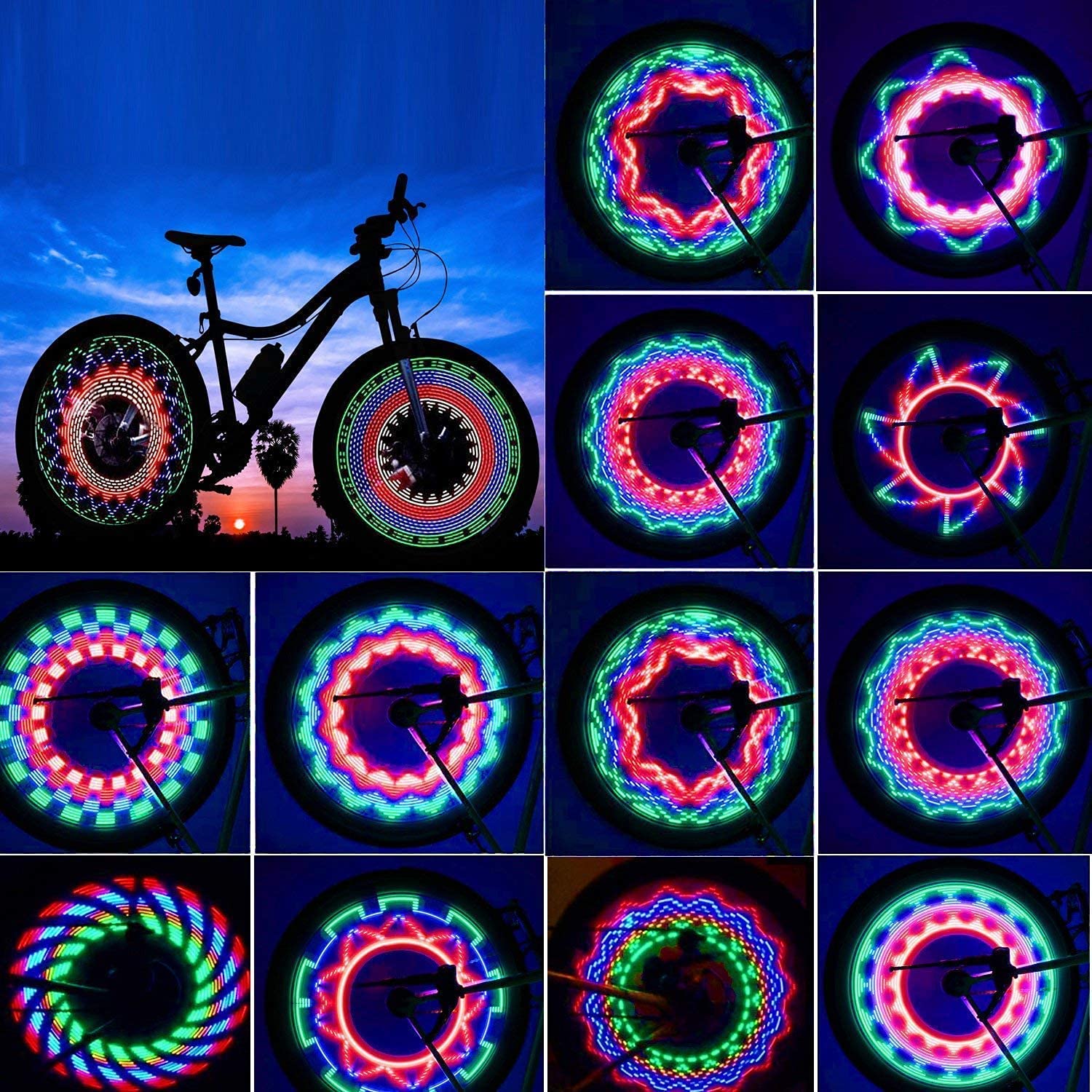ROTTAY Unisex Youth 32-led and 32pcs Changes Patterns bike wheel lights, 1pack, 1pack UK