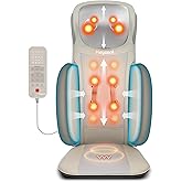 Heycool Shiatsu Neck Back Massager with Heat, 2025 Upgraded Massage Chiar Pad with Height Adjustment, Compression, Vibration, Full Body Seat Massager for Home, Office
