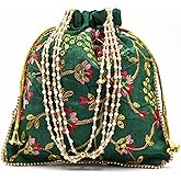 IGH Indian Handmade Potli Bag Women's Embroidered Clutch Purse Pouch Drawstring Bag Wedding Favor Return Gift For Guests