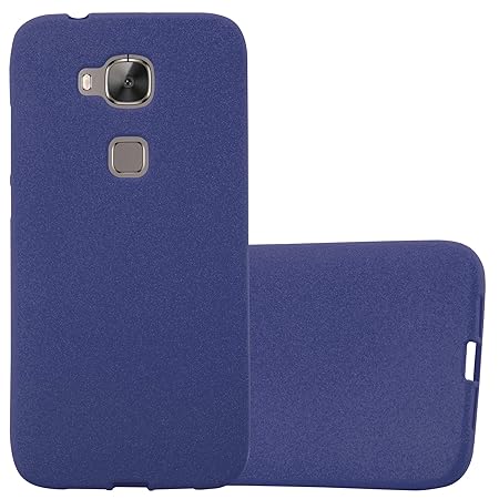Cadorabo Hülle für Huawei G7 Plus / G8 / GX8 - Hülle in Frost DUNKEL BLAU – Handyhülle aus TPU Silikon im matten Frosted Desi