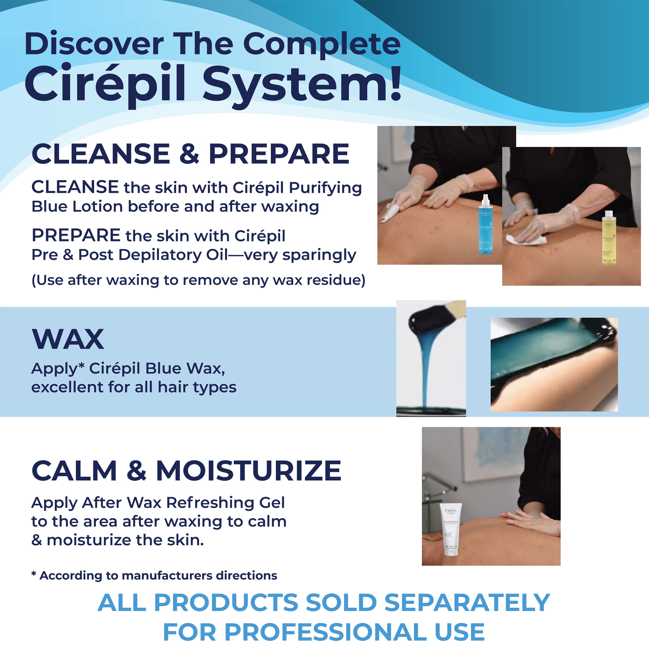 Cirepil Blue - 800g Wax Beads - Unscented for Sensitive Skin - Disposable Blue Wax Refill - Fluid Gel Texture, Easy Removal, Peel-Off - No Strip Needed