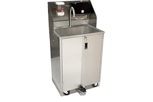 PARAGON Pro Series Portable Handwashing Sink – All Stainless Steel, Indoor Outdoor, 5 Gallon (19L) Water Tanks, Wheels, Soap and Towel Dispensers, Gooseneck Faucet