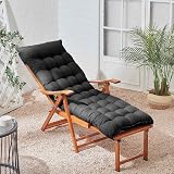 DKIEI Sun Lounger Cushion Replacement 160x50x8cm Black Anti-slip Straps view 2