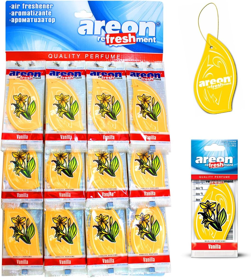 60 x Car Air Fresheners Areon Vanilla Perfume Luxury Quality Fragrance Vehicle