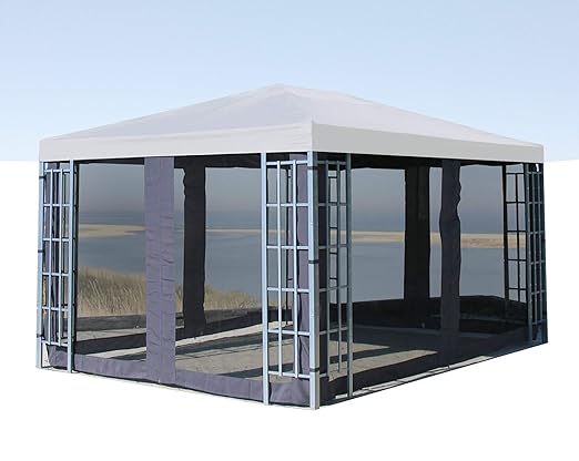 QUICK STAR 4 Seitenteile mit Moskitonetz für Rank Pavillon 3x4m Seitenwand Anthrazit RAL 7012