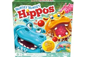 Hungry Hungry Hippos Game for Preschoolers | with Instant Marble Relaunch, Easy Set-Up & Storage| Ages 4 and Up | for 2 to 4 