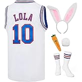 Youth Bugs #1 / Lola #10 Bunny Basketball Jersey Halloween Space Jersey Boys Sports Jerseys White XS-XL