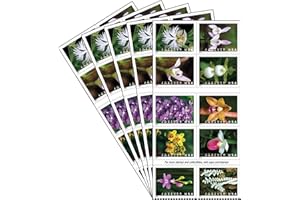 Wild Orchids 5 Books of 20 USPS Postal First Class Forever US Postage Stamps Birthday Wedding Celebration Engagement Anniversary Bridal Shower