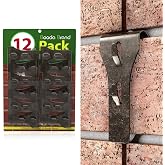 Brick Clips (12 PCS) Fit Standard-size Bricks 2-1/4" to 2-3/8" High | Heavy-Duty Steel Brick Hangers for Hanging Seasonal Home Decor Indoors &amp; Outdoors, No Drilling for Brick Wall Hanging