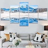 SIGNWIN 5 Panel Canvas Wall Art Modern Art Forest Minimalist Multicolor Nature Photography Relax/Calm for Home Decorations Ready to Hang - 60