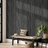Arthouse Wood Slats Charcoal Grey Wallpaper 1005 x 53cm Paste The Paper view 3