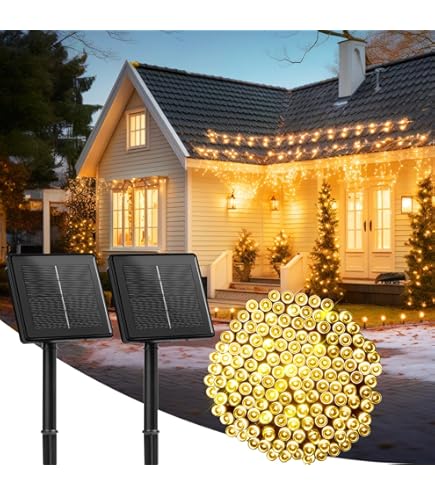 Solar String Lights for Outside, 2-Pack 200LED 78FT Total Solar