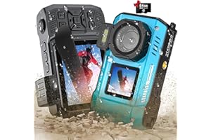 TUPSIO 8K UHD 70MP WiFi Digital Camera with 64GB Card Rugged Waterproof Dustproof Shockproof Dual-Screen Selfie 33FT Underwater Camera for Snorkeling Autofocus Point and Shoot Digital Camera (Blue)