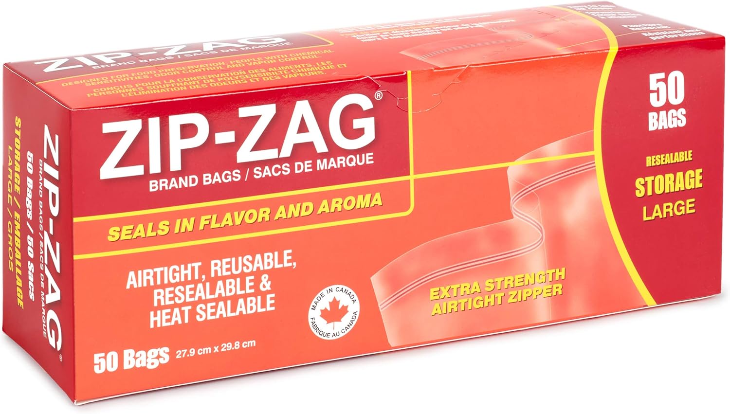 ZipZag airtight Bags, resealable, Reusable, Smell Proof Bags, Odor