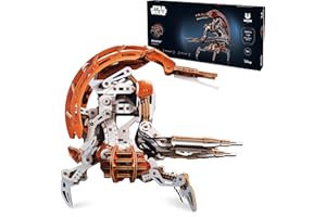 UGEARS Star Wars™ Droideka™ 3D Wooden Puzzle – Mechanical Wooden Model Kit to Build, DIY Construction Hobby Set, Collectible 