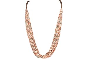 Bocar Long Multiple Row Handmade Beaded Statement 33" Necklace for Women with Gift Box