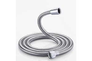 Rainovo Shower Hose Stainless Steel, 118 Inches(10 Feet) Extra Long Handheld Shower Head Hose Extension Replacement, Kink-Free Flexible Shower Hose Attachment For Shower Head Brushed Nickel.