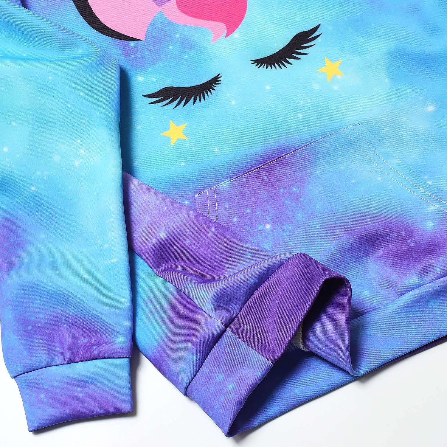 Kids Girls Unicorn Hoodie with Pockets Long Sleeve Pullover Sweatershirts: Clothing