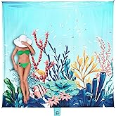 WEKAPO Beach Blanket Waterproof Sandproof Oversized, Extra Large Beach Mat Sand Free, Lightweight & Compact Sand Free Mat with 6 Stakes & 4 Corner Pockets