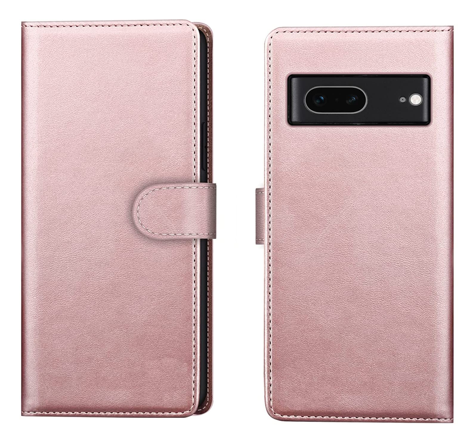 NWNK13 for Google Pixel 8 Case Premium PU Leather Wallet Phone Case with Card Holder TPU Inner Shell Shockproof Flip Book Cover Compatible for Pixel 8 (Rose Gold)