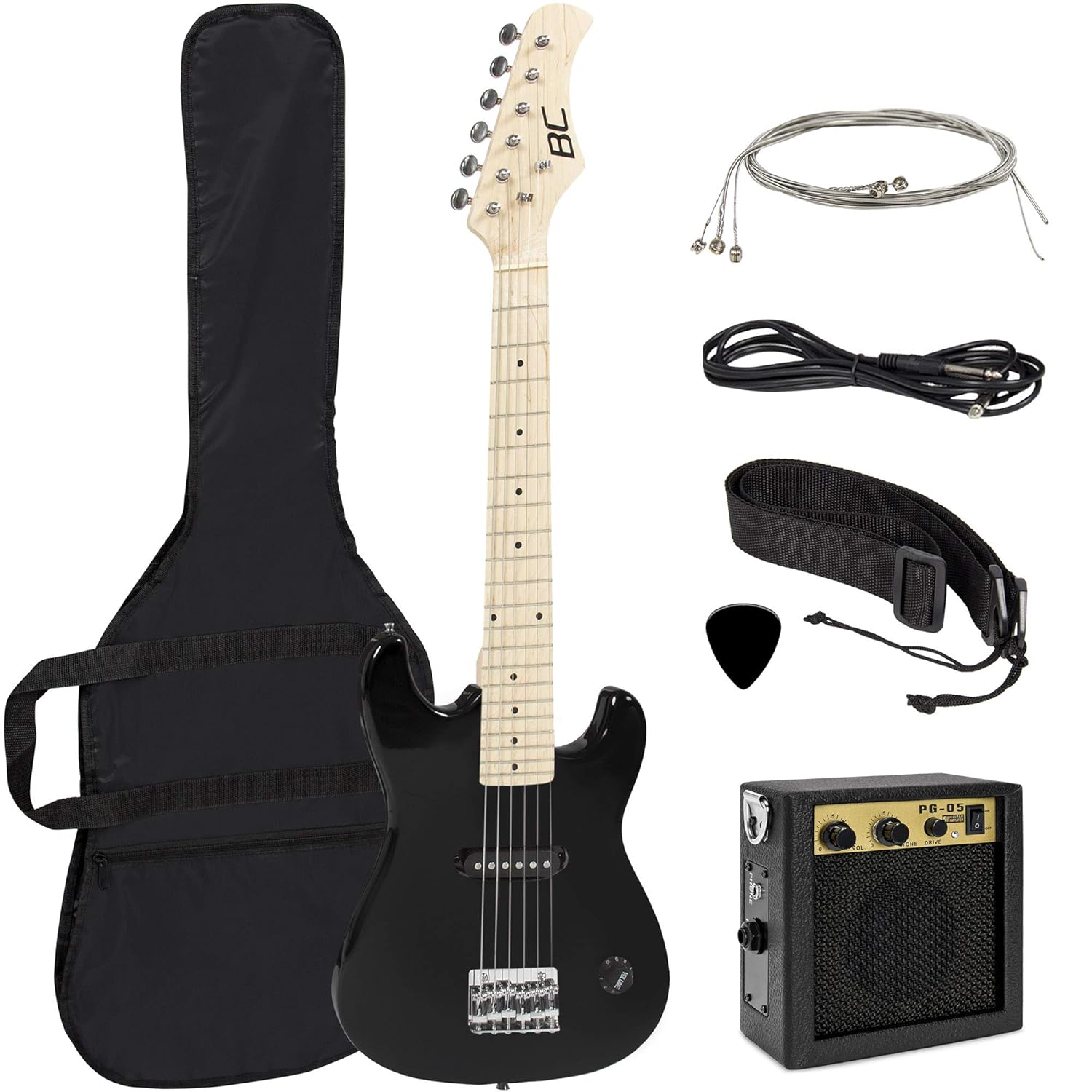 Amazon.com: New 30" Kids Black Electric Guitar With Amp & Much More Guitar  Combo Accessory Kit: Musical Instruments