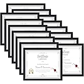 HORLIMER 8.5 x 11 Picture Frame Set of 15, Black Photo Frames 8.5 by 11 for Certificate Diploma Document, Wall Hanging or Tabletop Display
