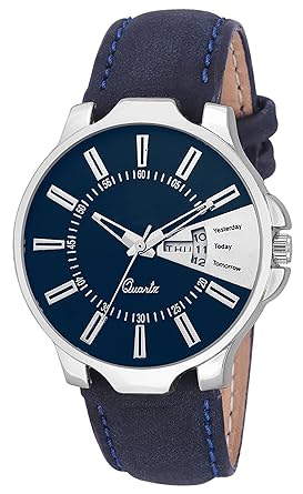 Snapcrowd Amazing Stylish Sport Look Date & TIME Blue Dial Stylish Blue Leather Strap Analog Watch for Men & Boys