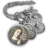 St. Patricia of Naples Keychain, Necklace or Clip, Patron Saint Jewelry, Confirmation Gift