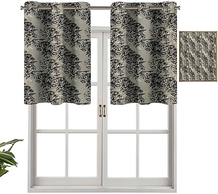 Hiiiman Cortina de ventana con filtro de luz, ojales, cenefa superior