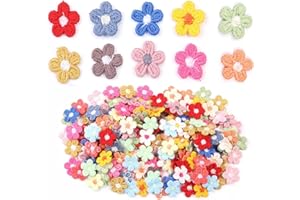 60 Pcs multi-color Mini Daisies Sew on Patches - Easy Sew/Glue, Multi-Use Embroidered Floral Appliques for Clothing, Hats, Ba