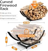 EALPVIS 22" Curved Firewood Rack - Heavy Duty Metal Log Holder view 3