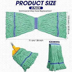 6 Pack Heavy Loop End Cotton String Mop Head Heavy