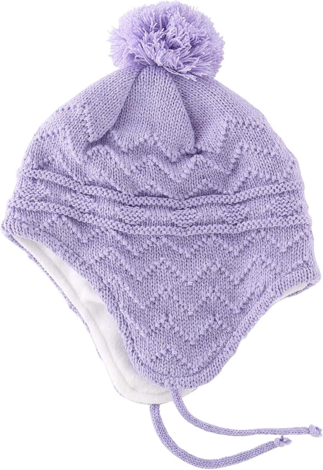Connectyle Toddler Boys Girls Fleece Lined Knit Kids Hat with Earflap Winter Hat: Clothing