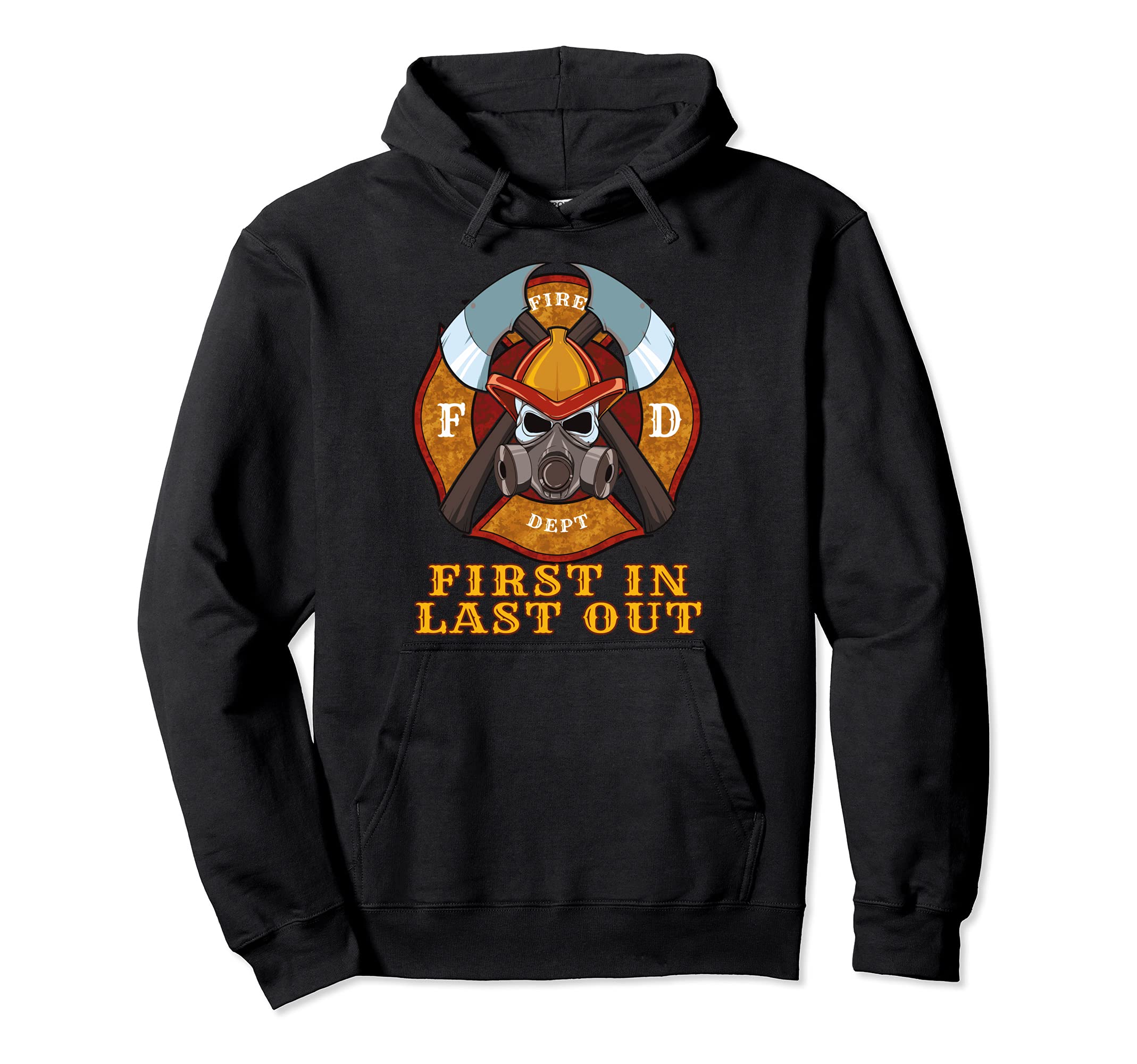 Fireman With Fire Helmet Axe Martial Arts - Fire Department Pullover Hoodie
