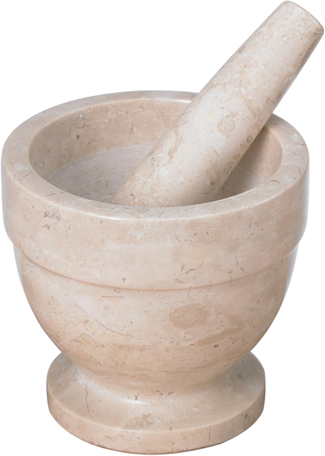 Creative Home Champagne Marble 5.9" X 5.9" Mortar & Pestle Set