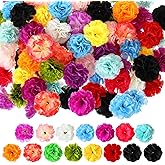 150 Pcs Artificial Fake Flower Heads Mini Fake Silk Carnations Head 2 Inch Small Faux Carnation Flowers for DIY Crafts Wedding Party Home Baby Shower Marriage Car Halloween Decoration (Fresh Colors)