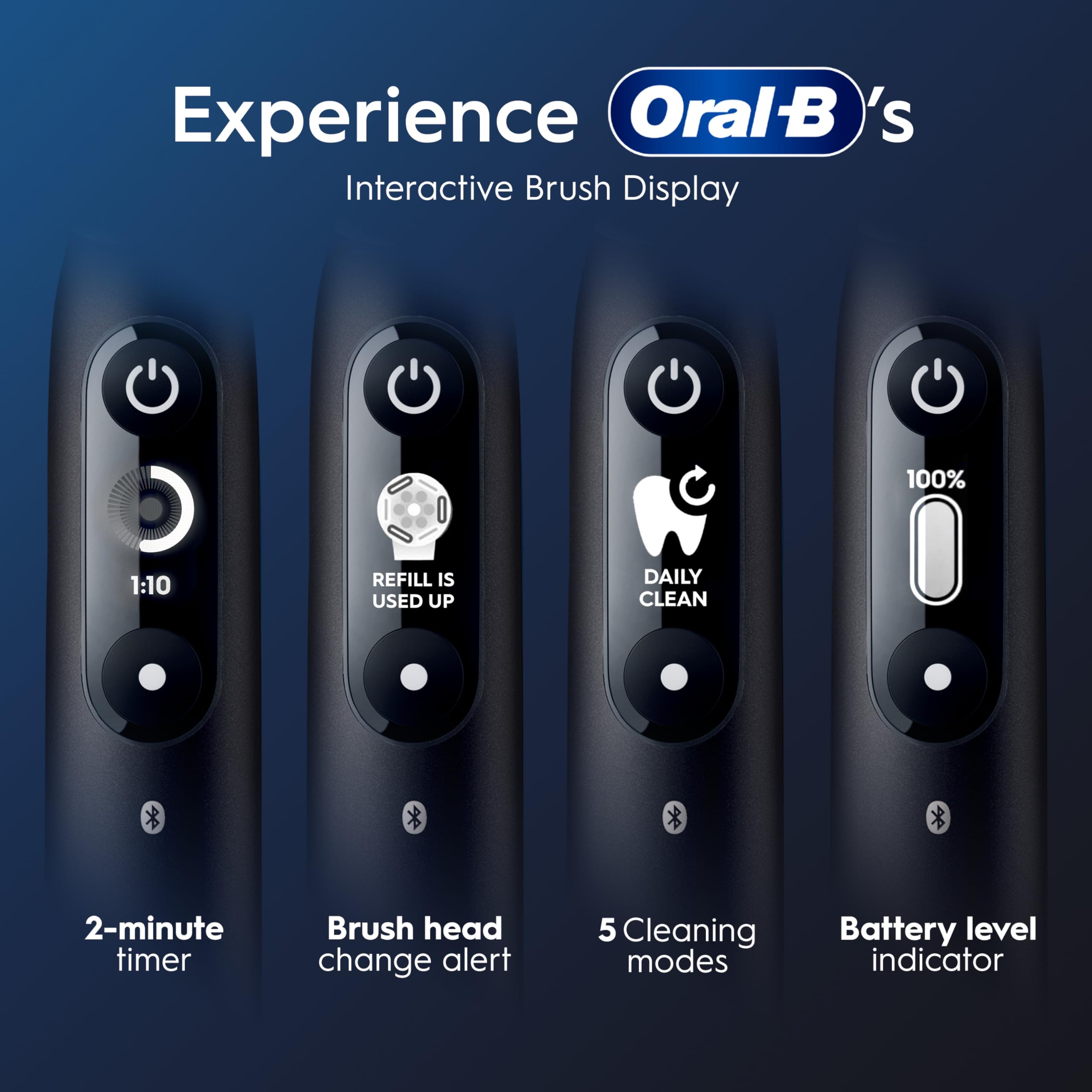 Oral-B iO6 Electric Toothbrushes For Adults, 3 Toothbrush Heads, Travel Case & Toothbrush Head Holder, 5 Modes With Teeth Whitening, 2 Pin UK Plug, Black