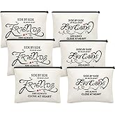 Weewooday 6 Pieces Friendship Gifts for Women Good Friends Makeup Cosmetic Bags Weekend Trip Gifts Birthday Portable Makeup Bags Gifts for Women Travel Retirement Anniversary Present(Classic Style)