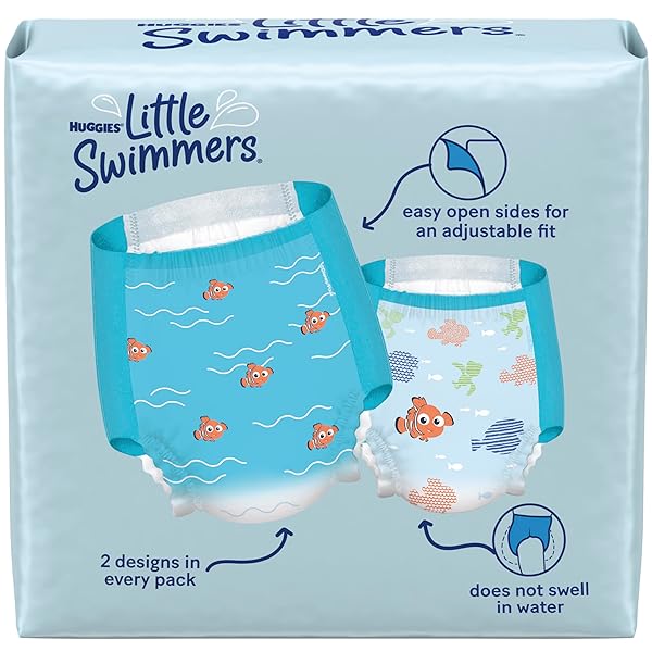 HUGGIES LITTLE SWIMMERS DISPOSABLE SWIMMING DIAPERS, SIZE 4 (24-34 LBS), 18 CT