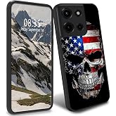 BFDHGQZC for Moto G Power 2025 Case,Skull with an American Flag | Slim Soft TPU Cover Compatible with Moto G Power 2025, Shockproof Raised Camera Protection, Wireless Charging Compatible