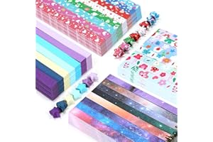 GENERIC 2140 Sheets Stars Paper Strips, 4 Packs Double Side Origami Star Paper, Lucky Star Strips Star Origami Paper for Kids DIY School/ Hand Craft