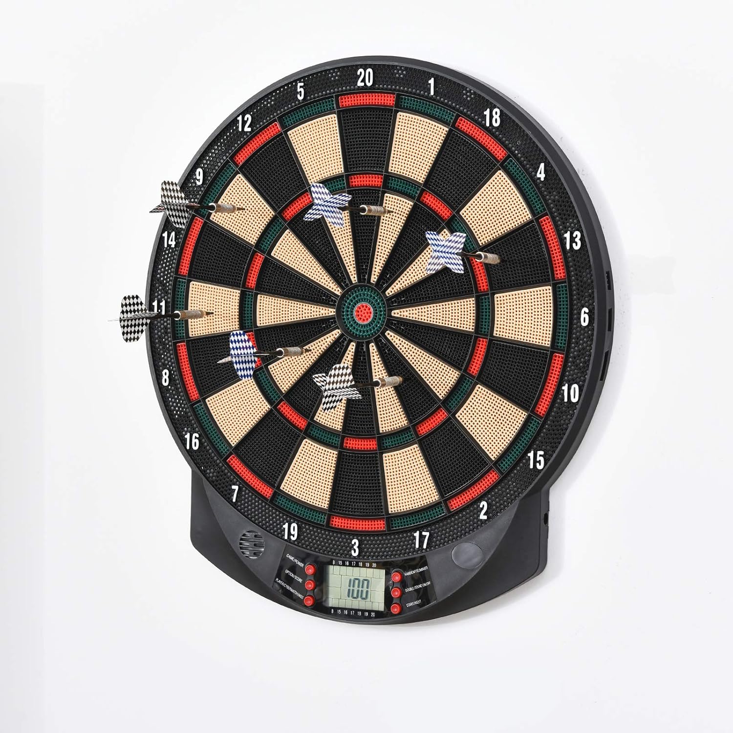 LED Electronic Dartboard Set Features 26 Games w/ 185 Variations