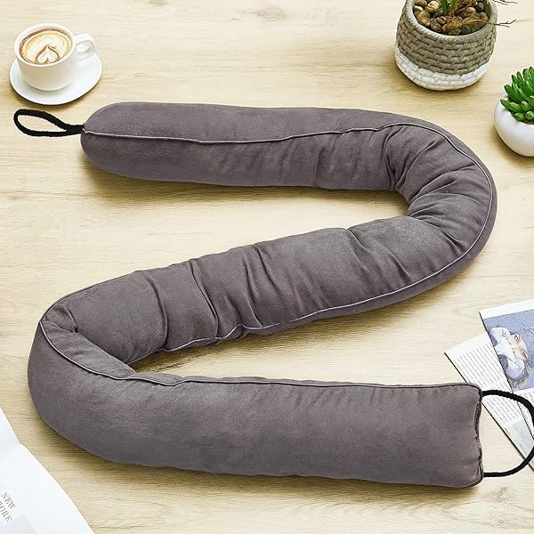 GISAFAI 2 PCS 72 INCH LONG DOOR DRAFT STOPPER UNDER DOOR DRAFT STOPPER NOISE WIND BLOCKER FOR HOME BALCONY OFFICE (GREY, REGULAR STYLES)