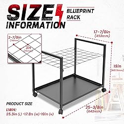Gelacie Blueprint Storage Rack 48 Slots Portable